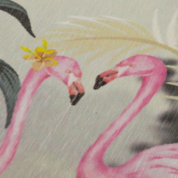 Fototapet vinil palmier flamingo gri deschis